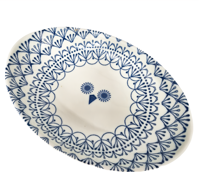 Sango 三鄉陶器 陶瓷咖哩盤, 貓頭鷹, 1個