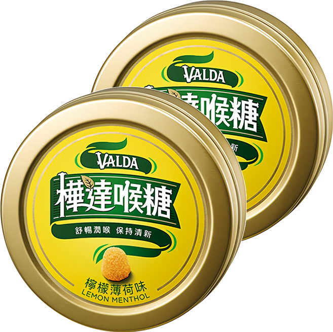 VALDA 樺達 喉糖 檸檬薄荷, 50g, 2盒