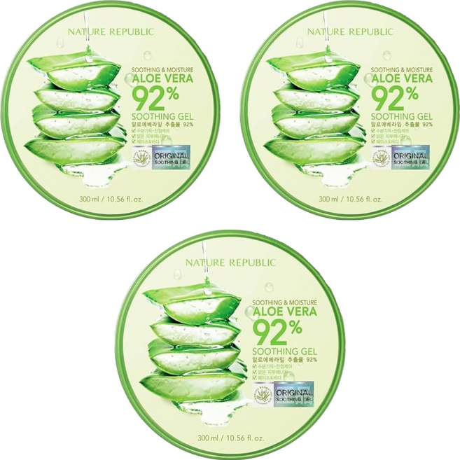NATURE REPUBLIC 92% 蘆薈保濕凝膠 300ml, 3罐