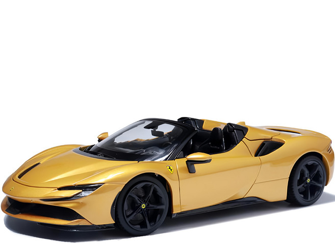 bbUrago 1:18 法拉利 SF90 Spider 壓鑄模型車 金色, 黃金, 1個