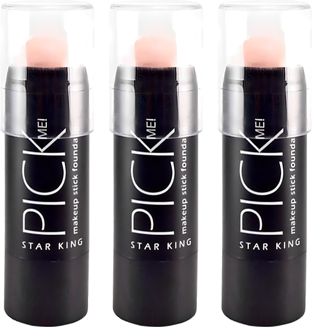 STAR KING 星之冠 輕薄裸光美顏粉底棒 8g, 01 淺粉膚, 3支