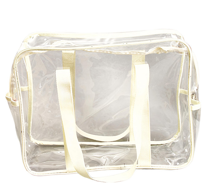 多功能透明防水收納袋, 米白色
