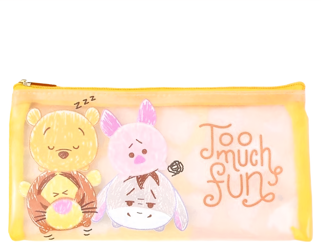 TSUM TSUM 寬版磨砂萬用包 CA774C-7, 手繪維尼家族 黃色, 1個