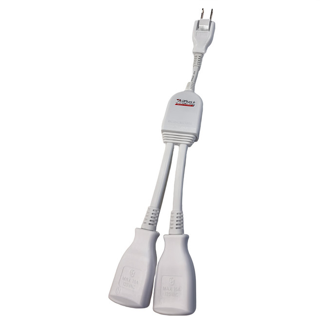 iPlus 保護傘 1對2插可轉向電源線 擴充插座, 30cm, 灰色, 1個