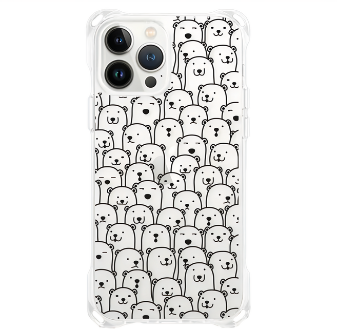 MOOTUN 沐盾 手機 四角掛繩 手機殼 iPhone 15 Pro TPU/PC 360° 防摔 支援無線充電 滿版線條熊