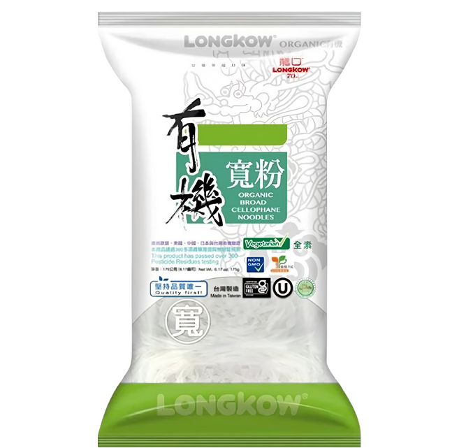 龍口 有機寬粉五把, 175g, 1包