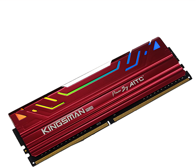 AITC 艾格 KINGSMAN RGB DDR4 8GB 3200 UDIMM 桌面型電腦記憶體, 紅色, 1個