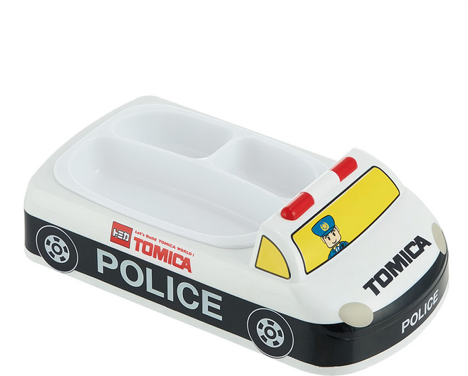 Skater Tomica 立體造型餐盤, 餐盤, 警車 白色, 1個