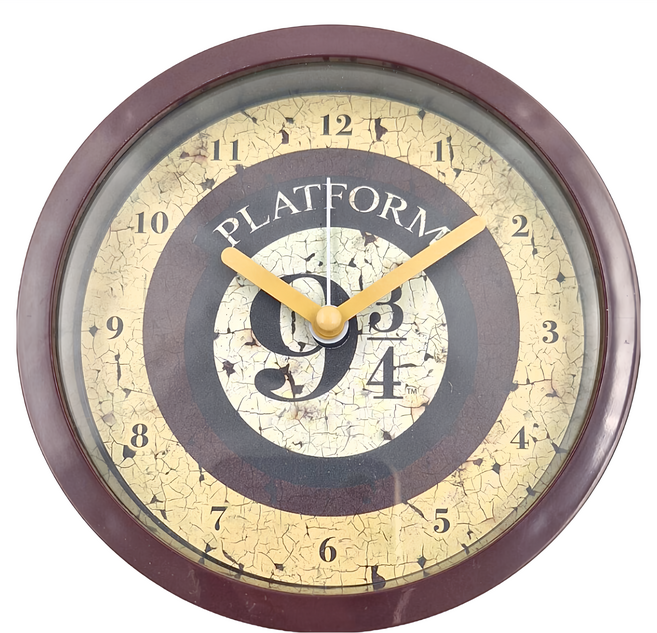 Harry Potter 哈利波特 9又3/4月台 主題桌上時鐘 鬧鐘 酒紅色, 哈利波特9又3/4月台