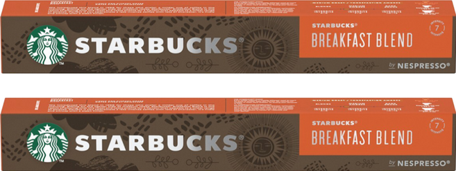 STARBUCKS 星巴克 早餐綜合咖啡膠囊 Nespresso 咖啡機專用, 5.6g, 10顆, 2盒
