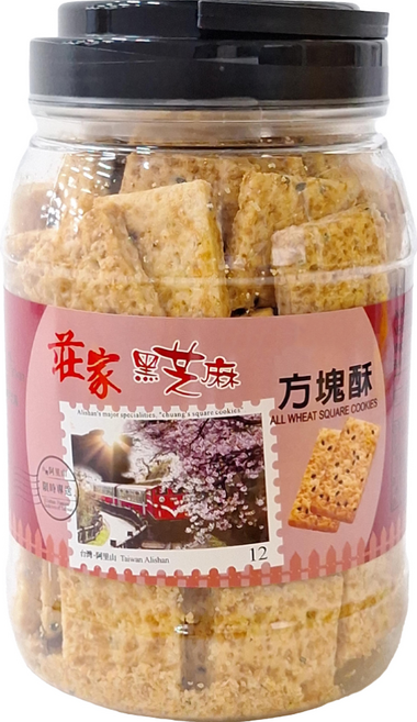 莊家 黑芝麻方塊酥, 3罐, 450g