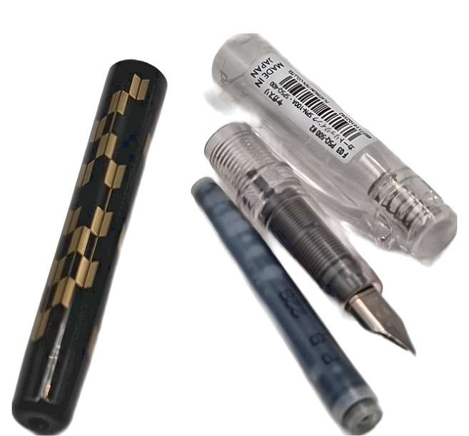 PLATINUM 白金牌 日本傳統圖紋和系列鋼筆 PSQ-500G, 0.3mm, 黑色