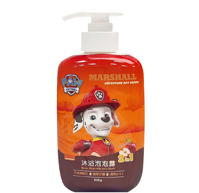 PAW PATROL 汪汪隊立大功 兒童沐浴泡泡露 蘋果香氛, 500g, 1瓶