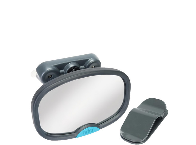 brica 豪華兩用寶寶後視鏡 吸盤和夾板, 黑色, 1組
