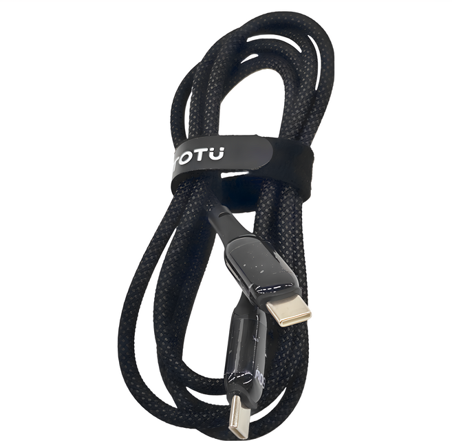TOTU 拓途 Type-C/PD充電傳輸線 閃充電編織線 QC4.0 流星 跑馬燈 炫影 1.2M, 黑色, 1條