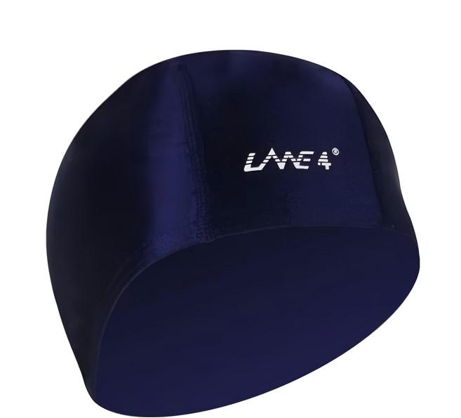 LANE4 羚活 萊卡泳帽 女用款 AJ022, 深藍印白, 1個