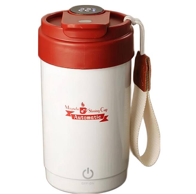 A&R 316不鏽鋼智能數位陶瓷攪拌杯, 珍珠白色, 1個, 300ml