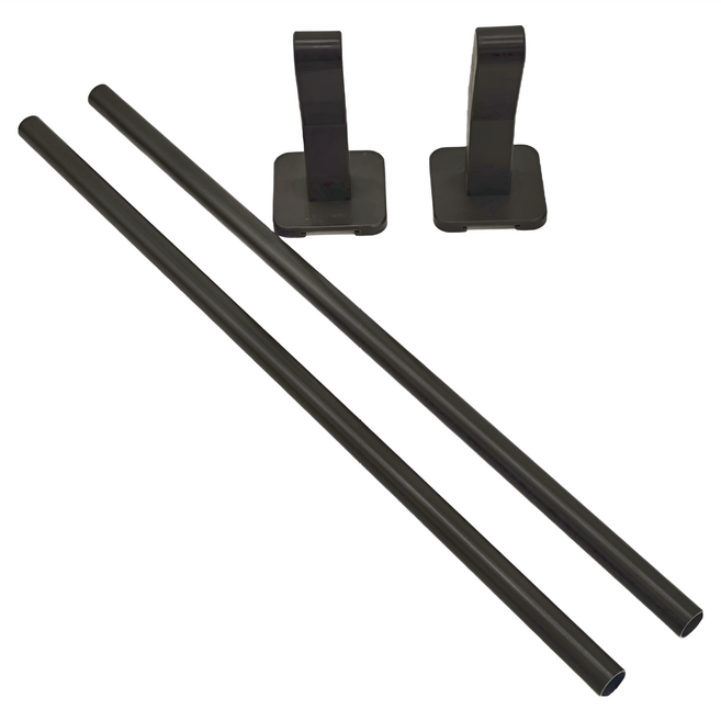 妃妃嚴選 太空鋁免釘毛巾架 雙桿 50cm, 槍灰色, 1個