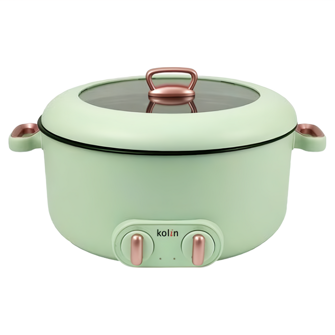 Kolin 歌林 日式雙溫控鴛鴦電火鍋 KHL-UD502E 384 x 328 x 206mm 淺墨綠 2450g 5L, 384mm, 1個