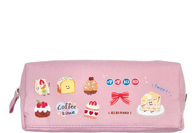 Sunny 三瑩文具 哩哩扣扣 雙拉鍊筆袋 SPC-352A 180 x 80 x 55mm, 粉色, 1個