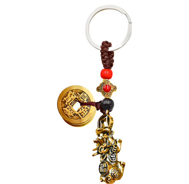 財福貔貅 招財五帝錢鑰匙圈 保平安