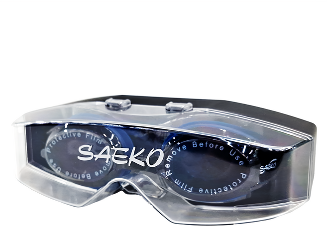 SAEKO 原創系列 舒適眼罩防霧快調泳鏡 S77_DBL 黑藍, 1個