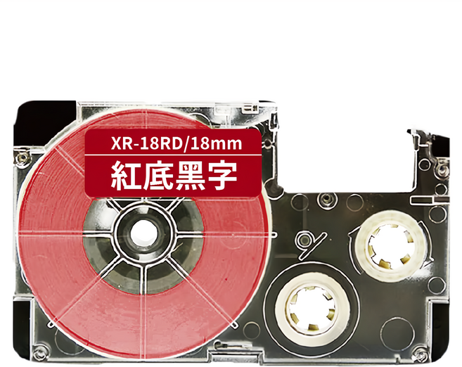 NEXTPAGE 台灣榮工 Casio標籤機適用 XR-18RD 標籤帶 紅底黑字 18mm