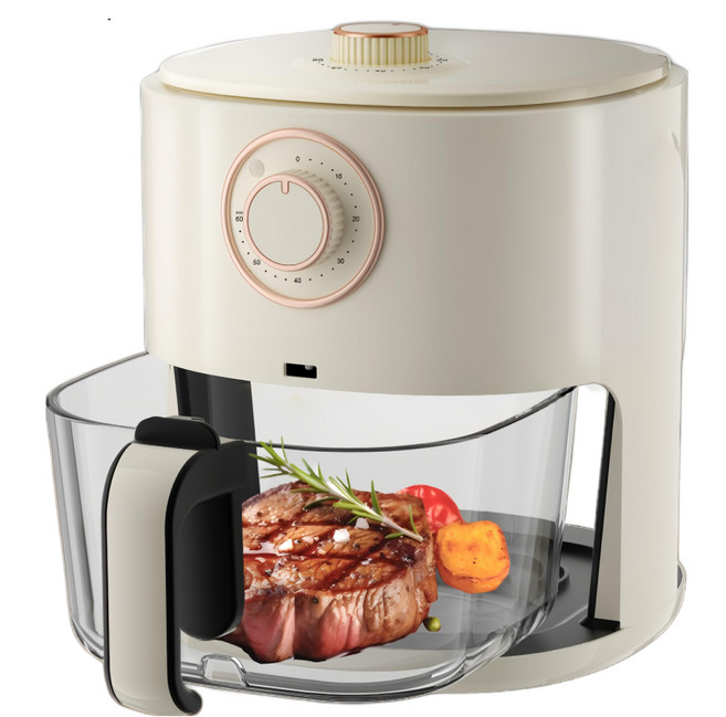 SONGEN 松井 日系 晶鑽玻璃氣炸鍋 5L大容量 旋鈕控制 360°循環熱風 減油健康, SG-500AF