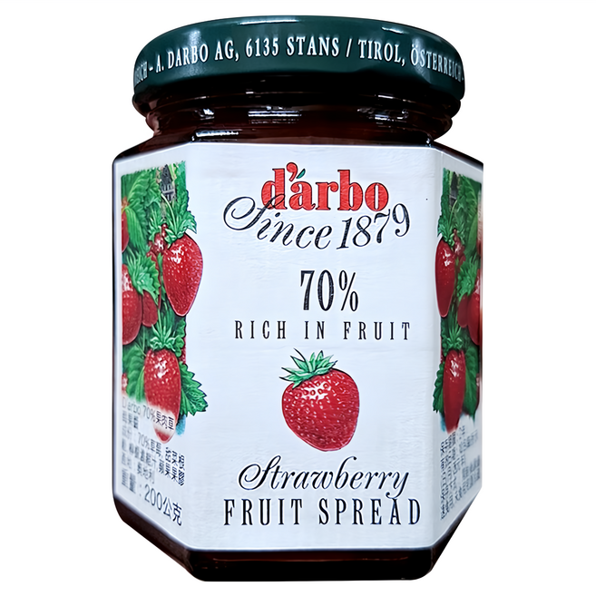 d'arbo 德寶 奧地利70%果肉果醬 草莓, 200g, 1罐