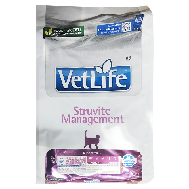 Farmina 法米納 VetLife 貓用處方泌尿道結石照護 乾飼料 VC4, 1袋, 5kg, 其他肉類