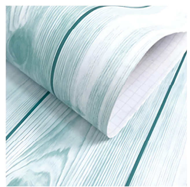 WA. WALL ART 仿真立體木板紋 防水自黏壁紙, 湖水綠木紋