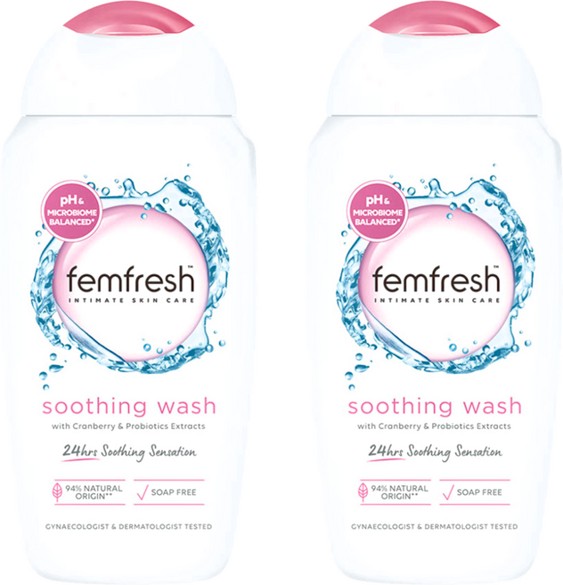 femfresh 芳芯 私密潔膚露 益生菌配方 不含皂鹼、酒精, 2瓶, 250ml