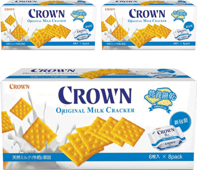 CROWN 皇冠 營養餅乾 原味, 200g, 3盒