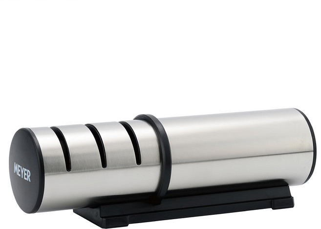 MEYER 美亞 SHARPENERS 不鏽鋼三孔磨刀器 銀色 適用於各式刀具 輕鬆恢復刀具鋒利, 1個