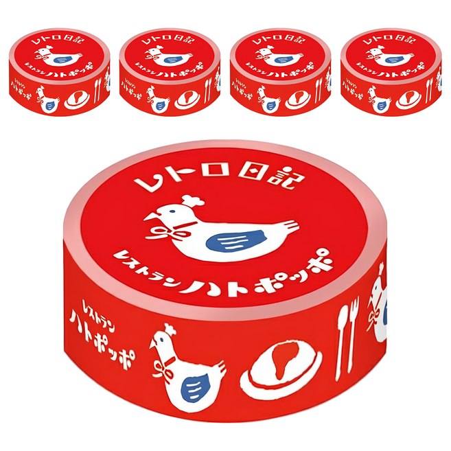 古川紙工 Retoro日記 美紋膠帶, 鴿子波波餐廳, 1組
