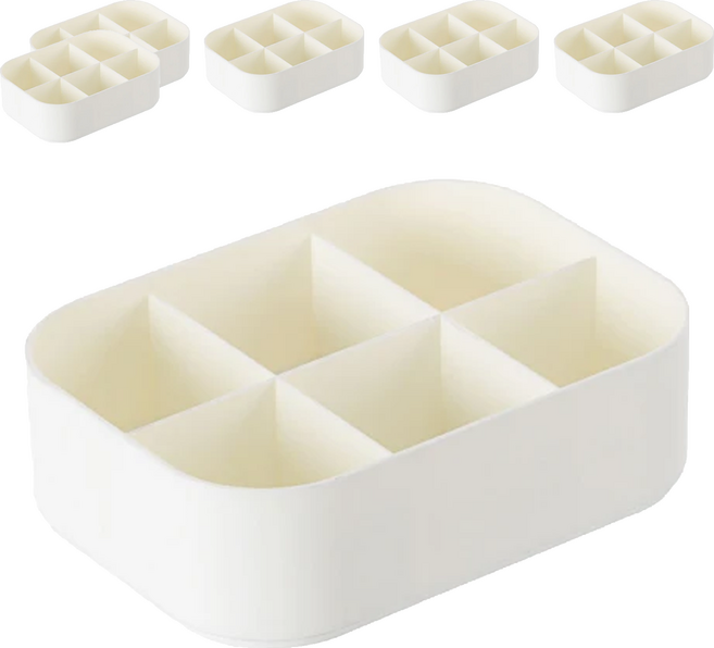 KEYWAY 聯府 你可26號分格收納盒 150 x 110 x 45mm, 白色, 6個