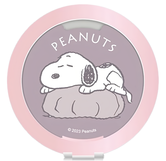 PEANUTS 史努比 鋁合金MagSafe磁吸摺疊手機支架 附磁吸圈貼片, 趴狗 粉色, 1個
