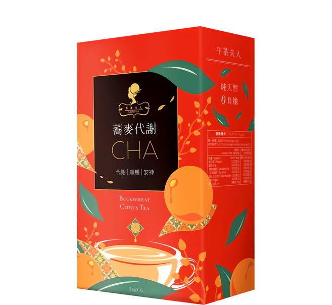 午茶夫人 蕎麥代謝茶包, 2.6g, 15包, 1盒