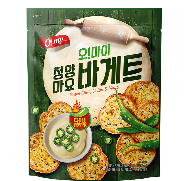 O my food 歐邁福 法式麵包餅乾 青陽辣椒美乃滋口味, 300g, 1包