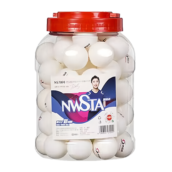 新起點 40+ 無縫桌球 比賽/訓練等級 高分子PVC材質 4公分, 60顆, 1桶, 白色