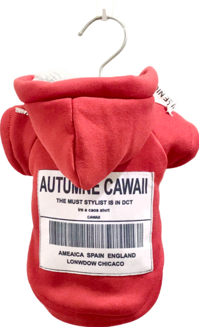 SassyDog 條碼外套 20號, 紅色, 1件