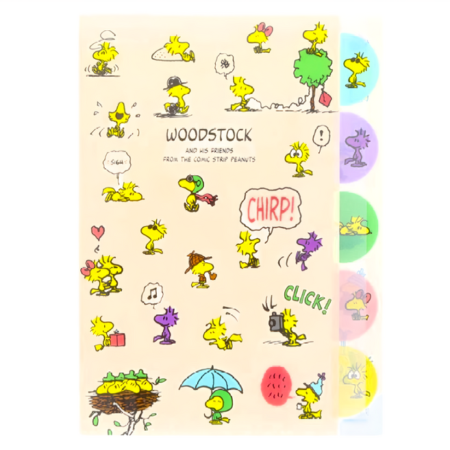 sun-star PEANUTS 史努比L型A4五夾層資料夾, 糊塗塌客綜合版, 1個