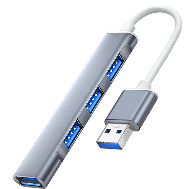 ANTIAN 4合1多功能HUB轉換器擴展塢/筆電轉接頭/傳輸擴充轉接器 USB款, 銀灰色, 1個