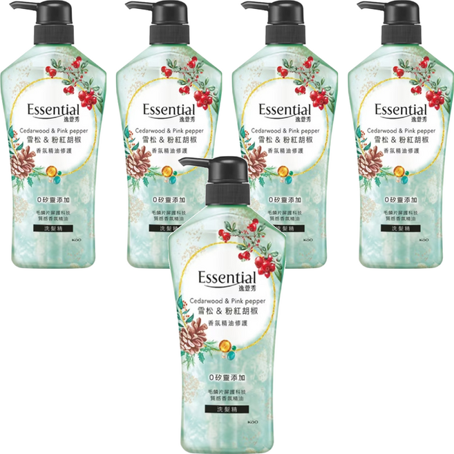 Essential 逸萱秀 雪松+粉紅胡椒洗髮精 香氛精油修護, 700ml, 5瓶