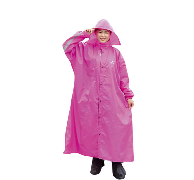 Moto cap 鈦鴻 M303專利內斜開式加大擋水片雨衣, 玫紅色