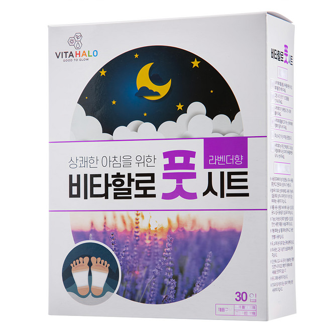 VITAHALO 舒緩足貼 薰衣草香, 4g, 30片, 1盒
