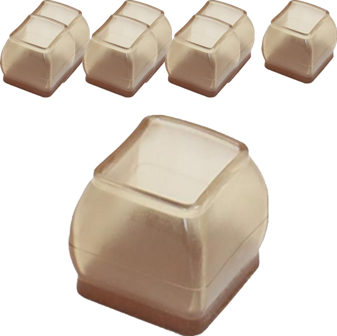 COMET 加厚升級毛氈靜音桌椅腳套8入組 茶色方形, 1組