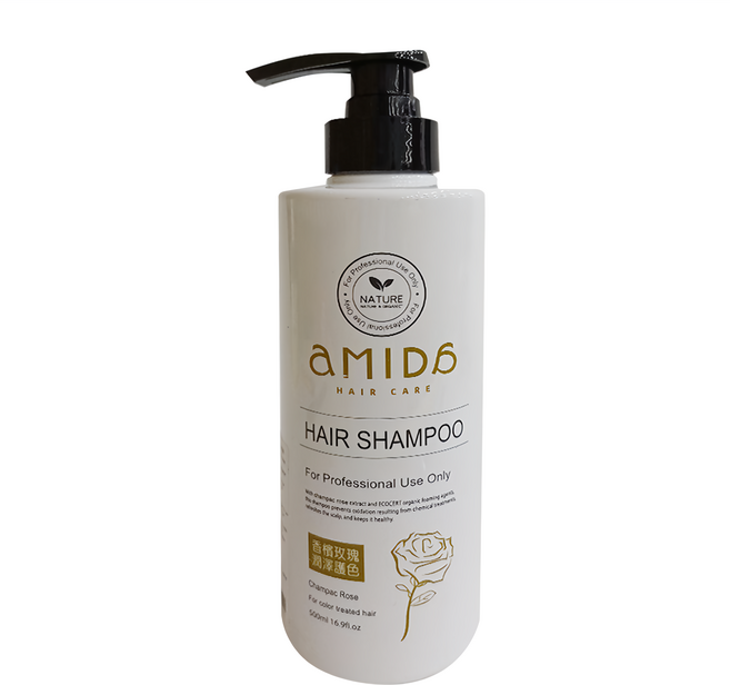 aMIDa 阿蜜達 香檳玫瑰護色洗髮精 染後髮質適用, 500ml, 1瓶