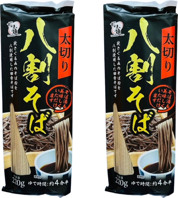 高尾製粉 厚切八割蕎麥麵, 220g, 2包