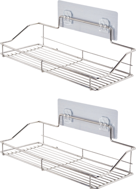 小麥購物 不鏽鋼收納架 矮款 G144 30 x 12.5 x 6cm 309g, 2個, 不鏽鋼色
